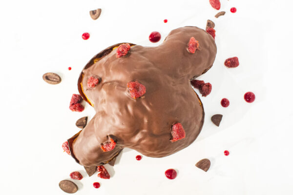 Raspberries and Dark Chocolate Colomba